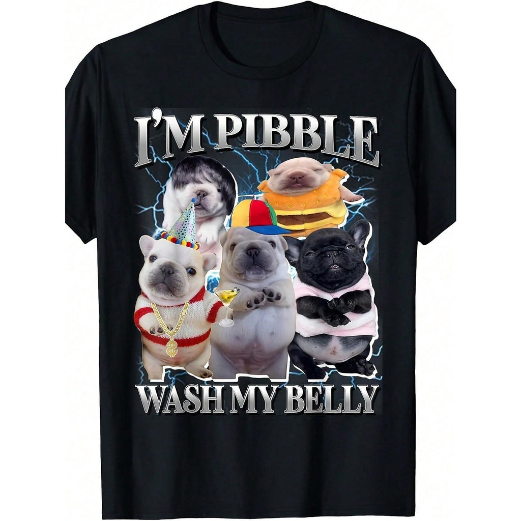 Funny Pibble Dog Meme Brainrot Wash My Belly T Shirt Crew product image 1