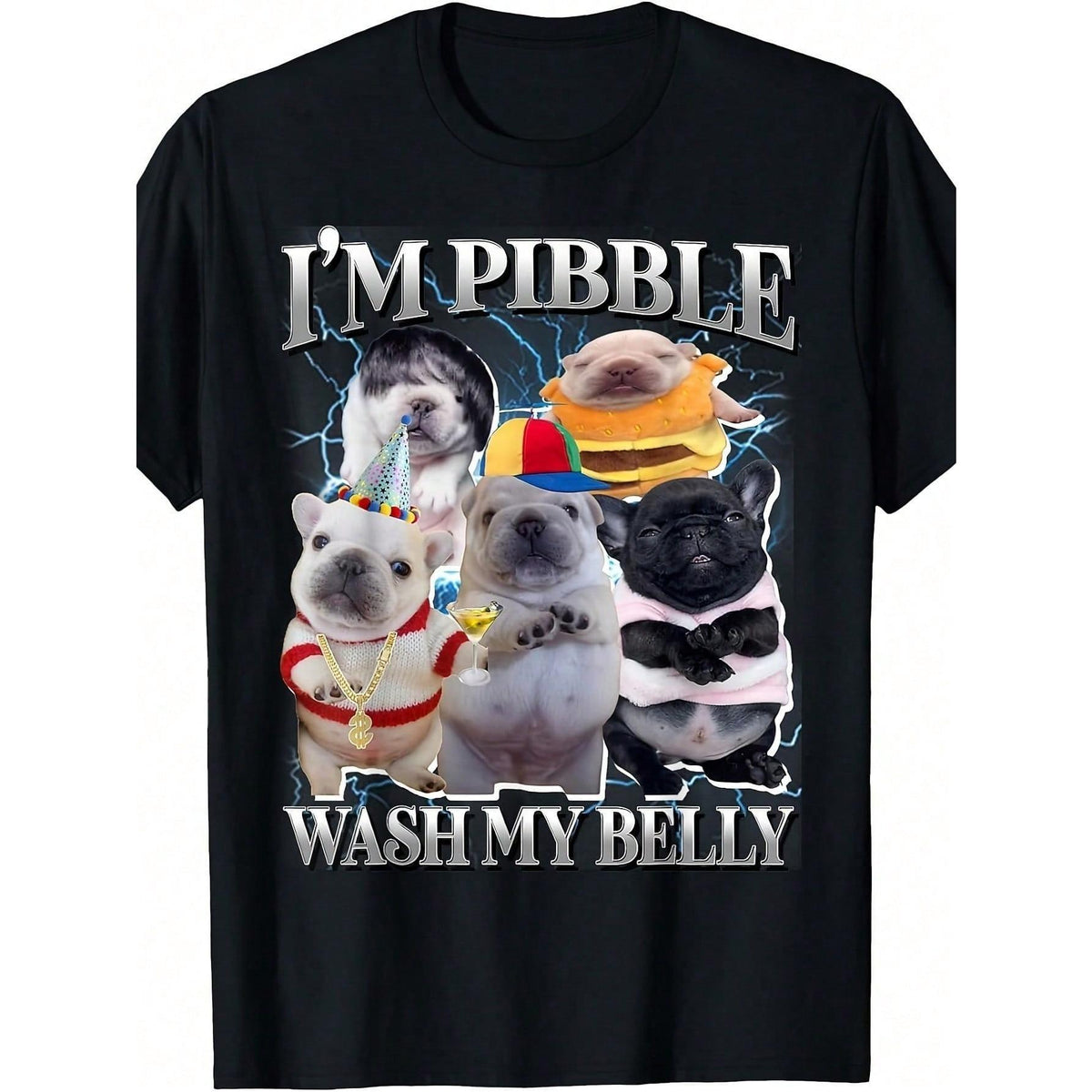 Funny Pibble Dog Meme Brainrot Wash My Belly T Shirt Crew product image 1