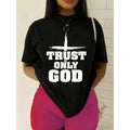 Women'S Trust Only God Christian Faith T-Shirt - Black With product image 1