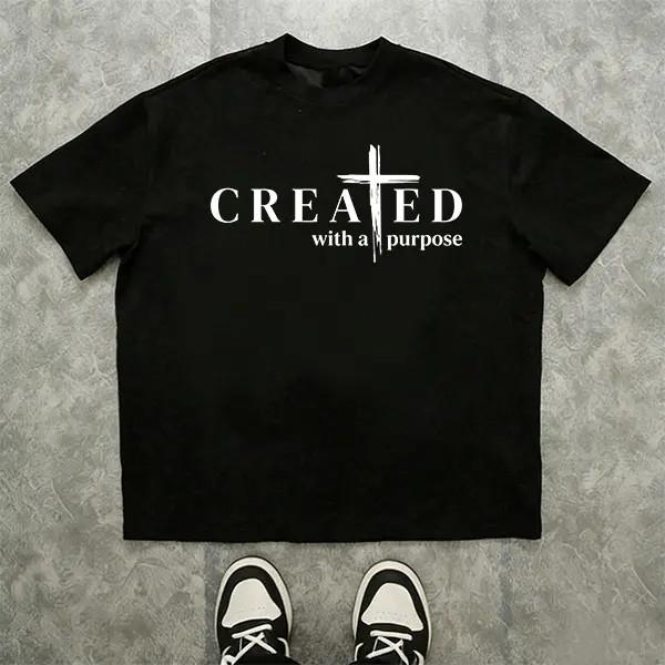 Men’s “Created with a Purpose” Christian graphic T-shirt product image 3