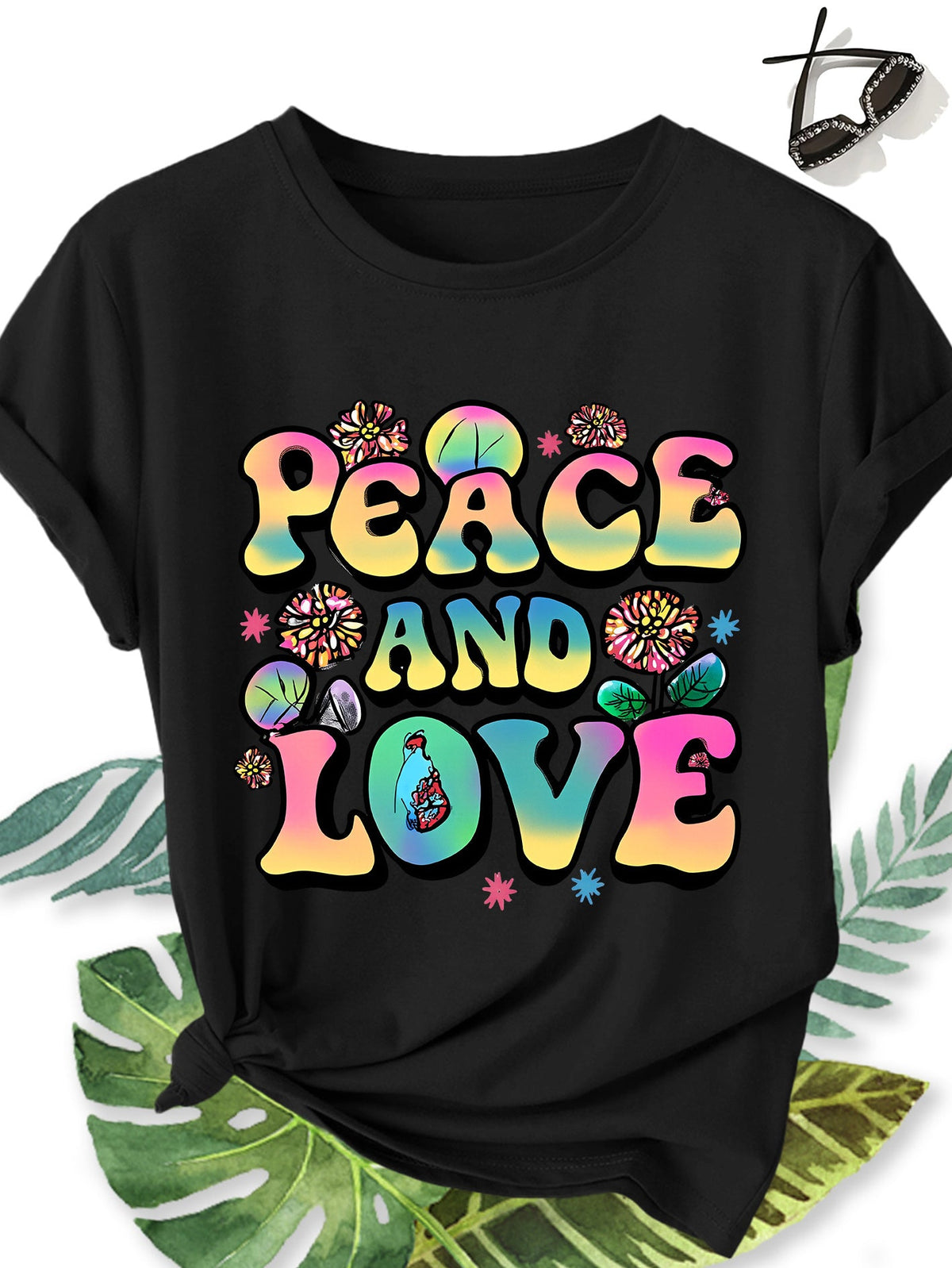 Peace And Love T-Shirt 70s Retro Hippie Costume Tee Groovy product image 14