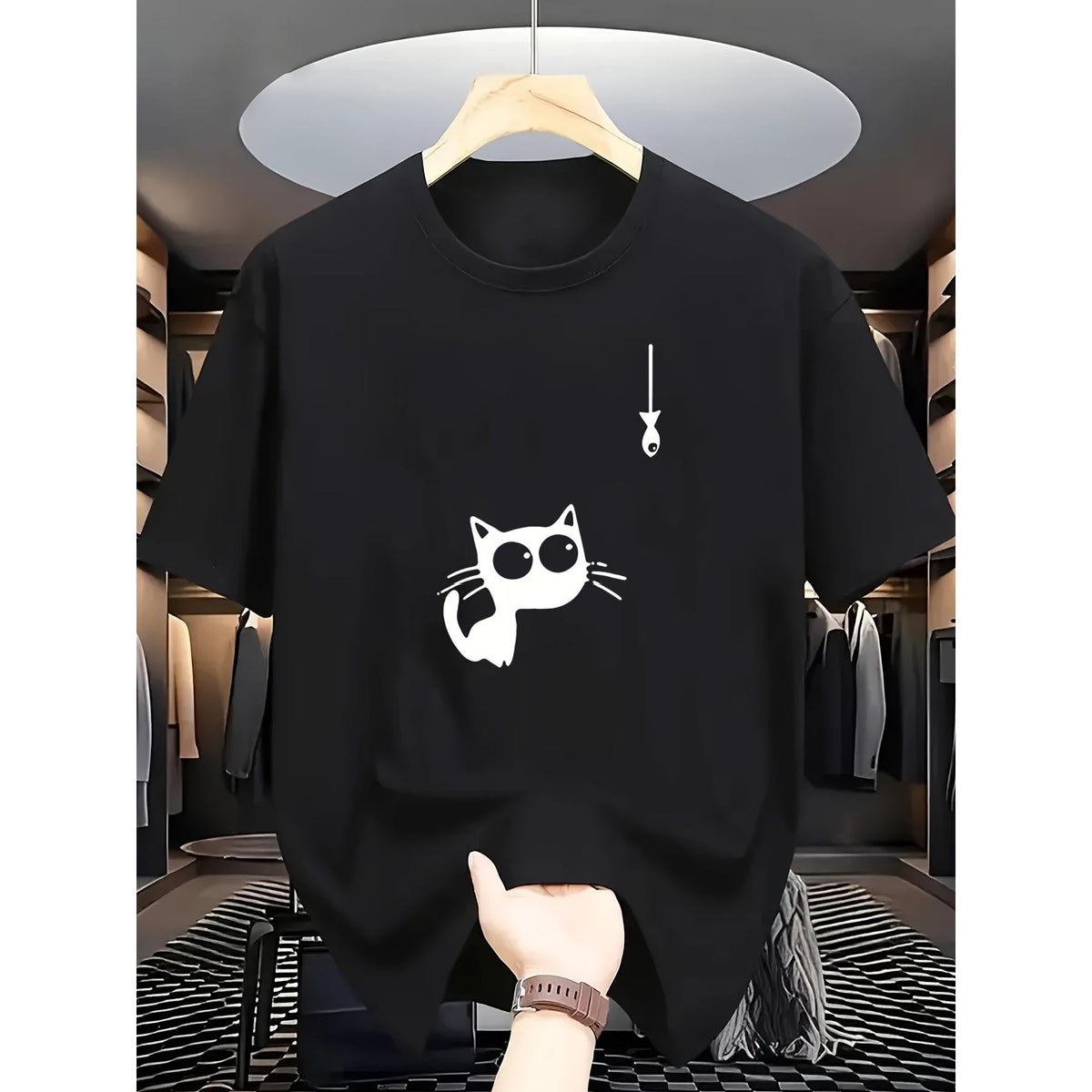 Men's Versatile Crew Neck Short Sleeve T-Shirt, Casual product image 2