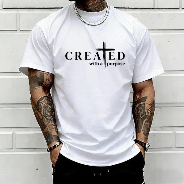 Men’s "Created with a Purpose" Christian graphic T-shirt product image 2