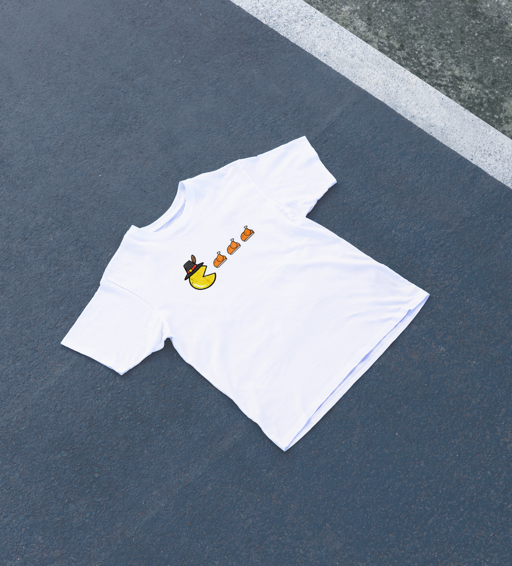 DIYANYONE Original Retro Gaming Tee: Pac-Man Pilgrim Turkey product image 4