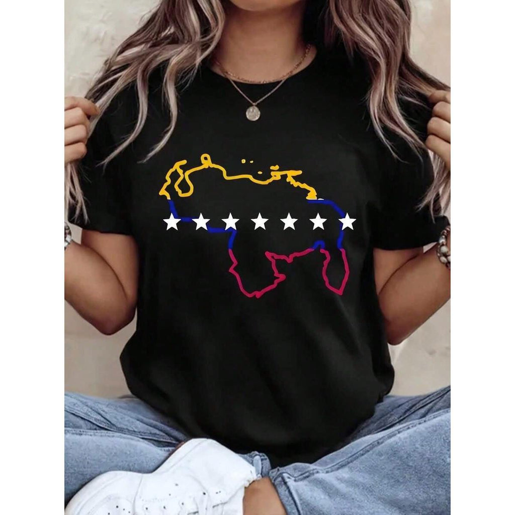 Venezuela Map Flag Graphic T-Shirt Women Venezuelan Pride product image 2