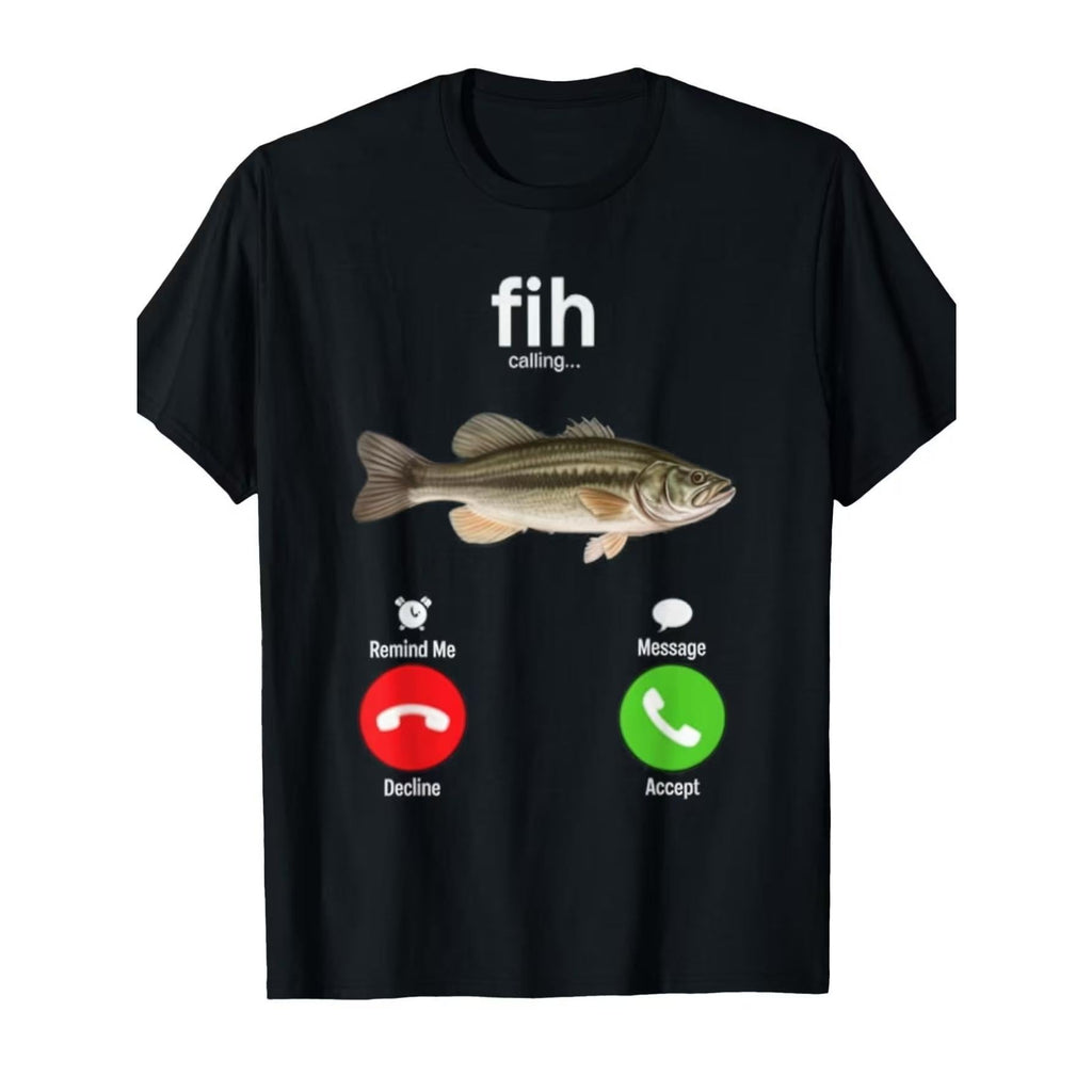 Fun Fishing Print T-Shirt - "Fish Are Calling" Fish-Shaped product image 10
