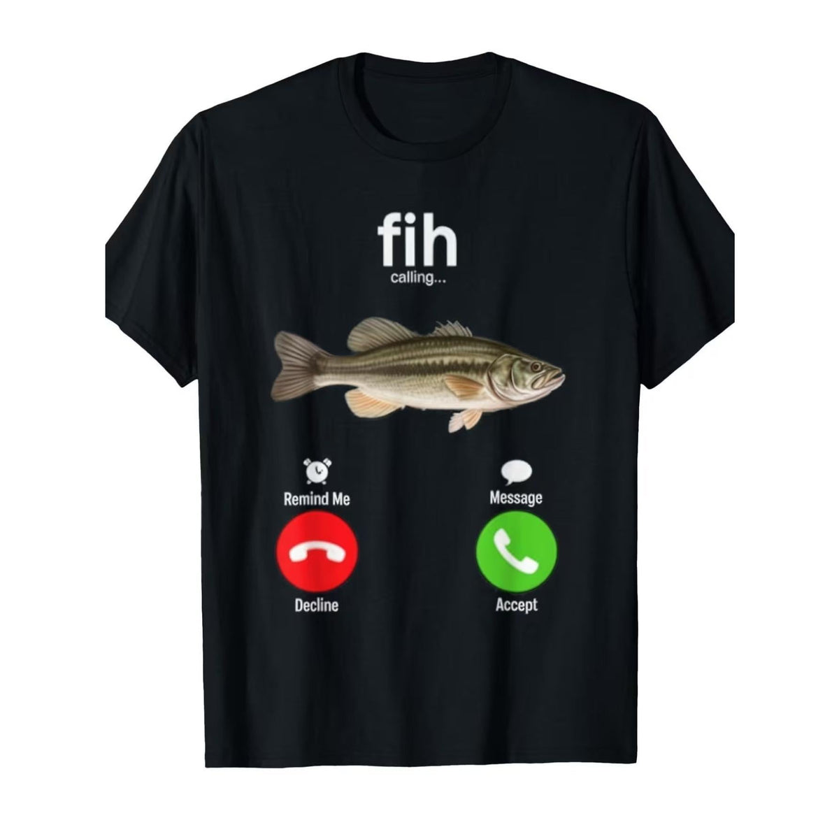 Fun Fishing Print T-Shirt - "Fish Are Calling" Fish-Shaped product image 10