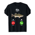 Fun Fishing Print T-Shirt - "Fish Are Calling" Fish-Shaped product image 1