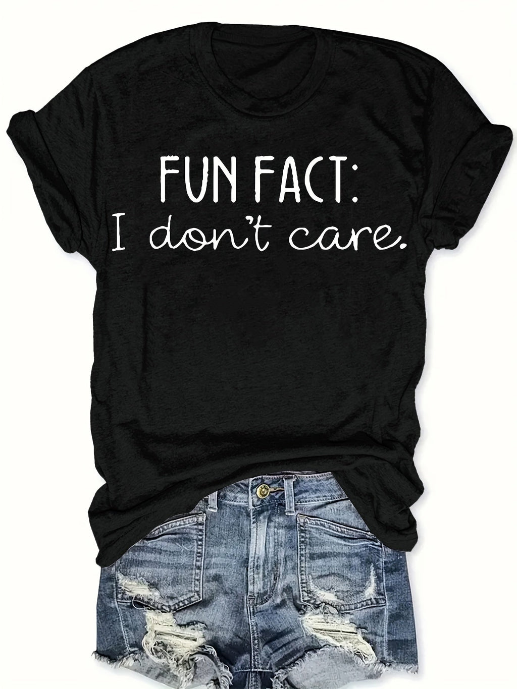 Fun Fact I Don't Care T-Shirt Sarcastic Rude Humor Tee product image 1