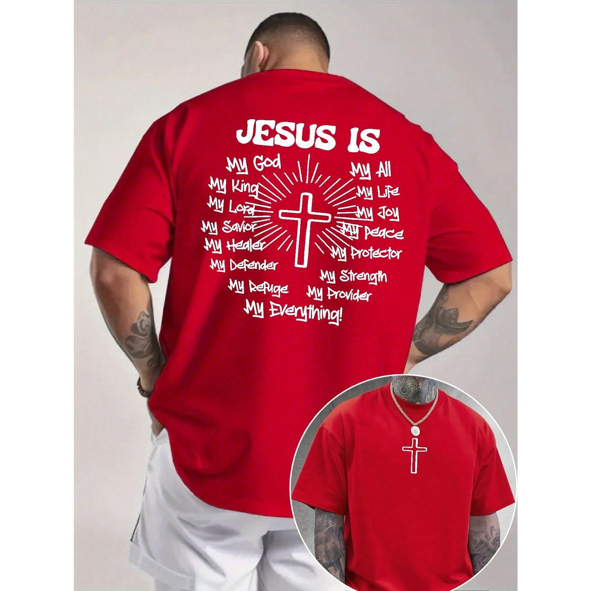 Men's Graphic T-Shirt Jesus Cross Faith Daily Wear 100% product image 9