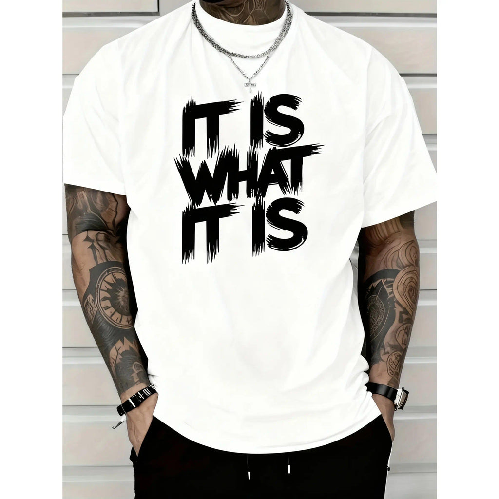 100% Cotton IT IS WHAT IT IS Men's Red Graphic T-Shirt product image 1