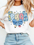 SHEIN LUNE Preppy Teacher Floral Shirts, Teach Blue Tee product image 1