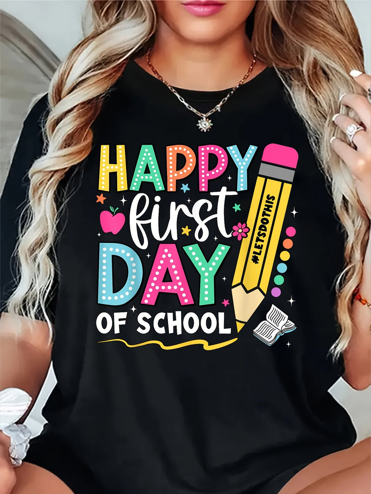 A Women'S Casual Round-Neck T-Shirt for The Back-To product image 2