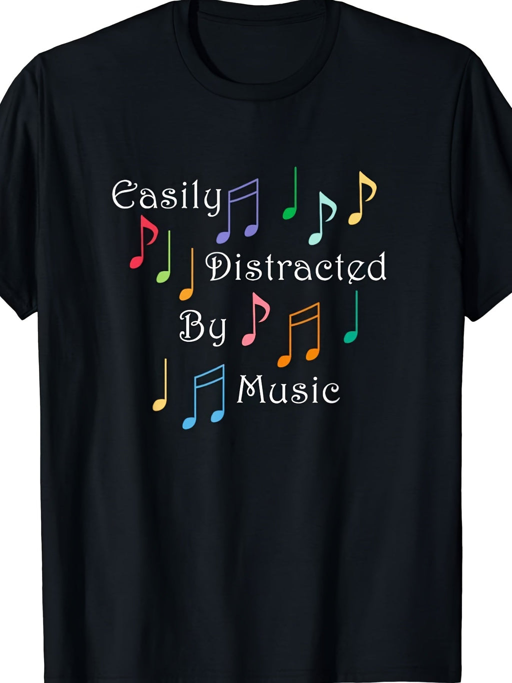 Men's Easily Distracted by Music Graphic T-Shirt, Colorful product image 2