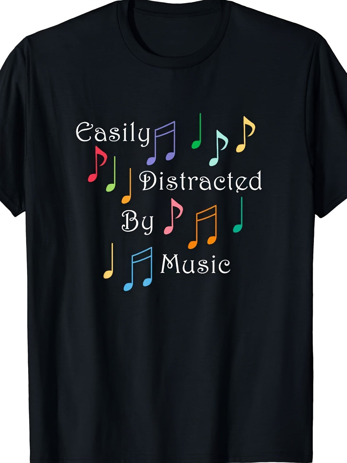 Men's Easily Distracted by Music Graphic T-Shirt, Colorful product image 2