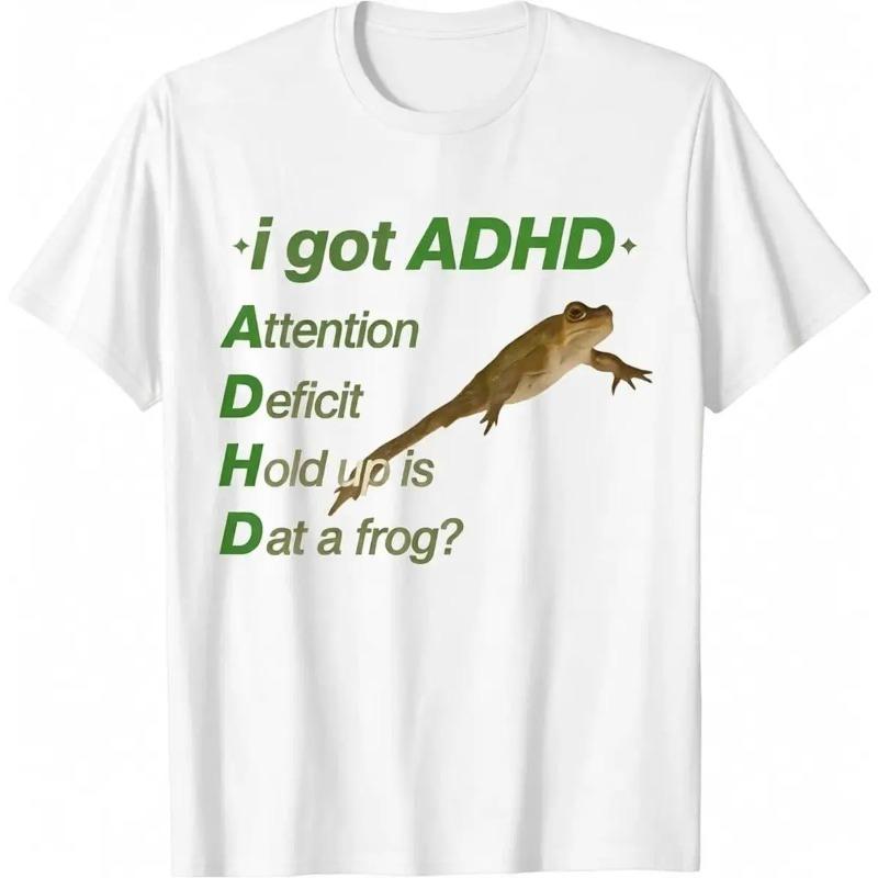 Men's 100% Cotton ADHD Meme T-Shirt, Comfy Casual Classic product image 2