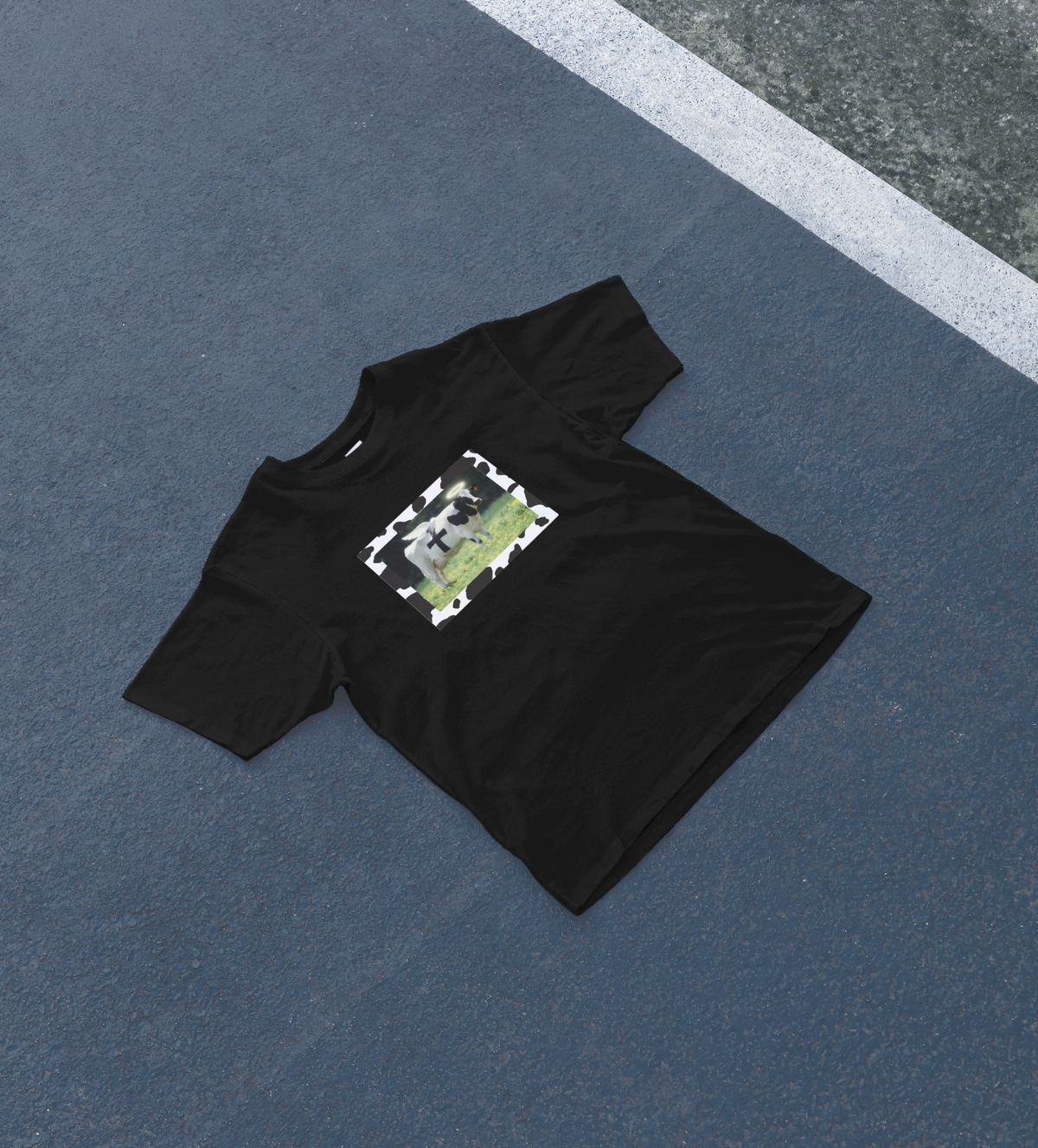 DIYANYONE Surreal Meme T-Shirt: Holy Cow Angel with Black product image 6