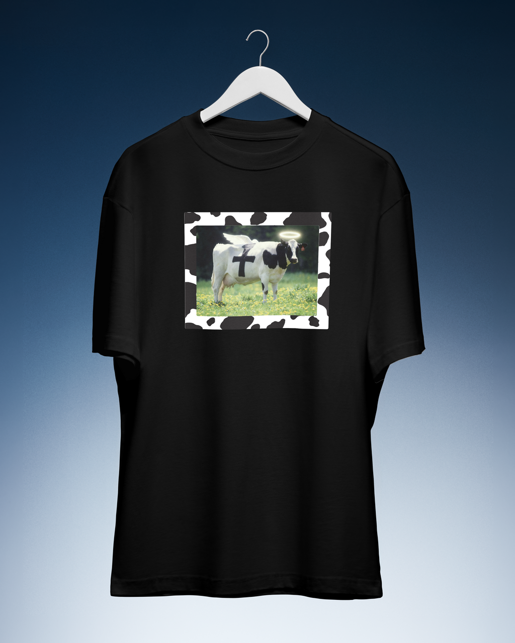 DIYANYONE Surreal Meme T-Shirt: Holy Cow Angel with Black product image 4