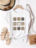 Cute Cat T-Shirt 3x3 Nine Grid Cats Graphic Tee For Lovers product image 1