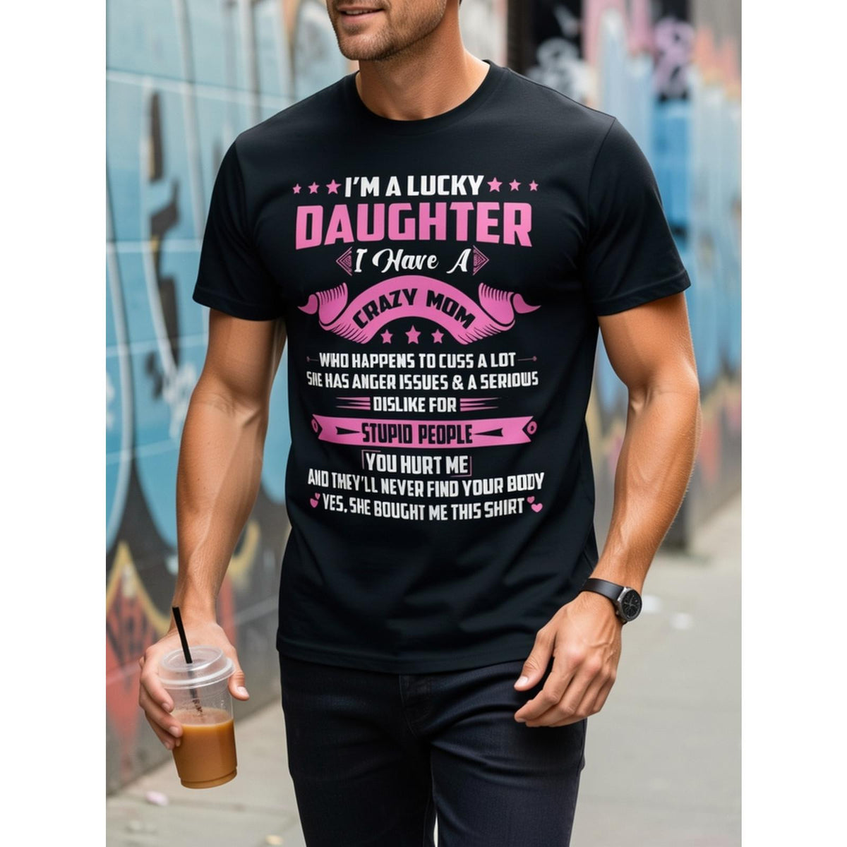 Lucky Daughter Funny Mom Sarcastic Gift Humor Mother Trendy product image 2