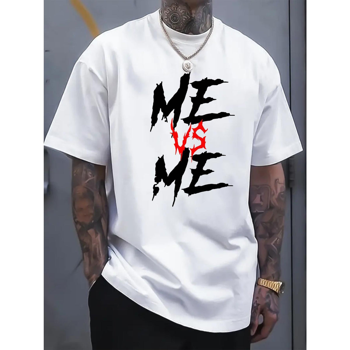 Oversized Printed T-Shirt, Men's Summer Casual Short Sleeve product image 1