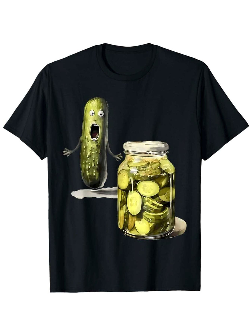 Funny Pickle Jar Horror Face T-Shirt - Hilarious Pickled product image 2