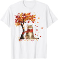 Cat Leaf Fall Tree Hello Autumn Thanksgiving Unisex T-Shirt product image 1