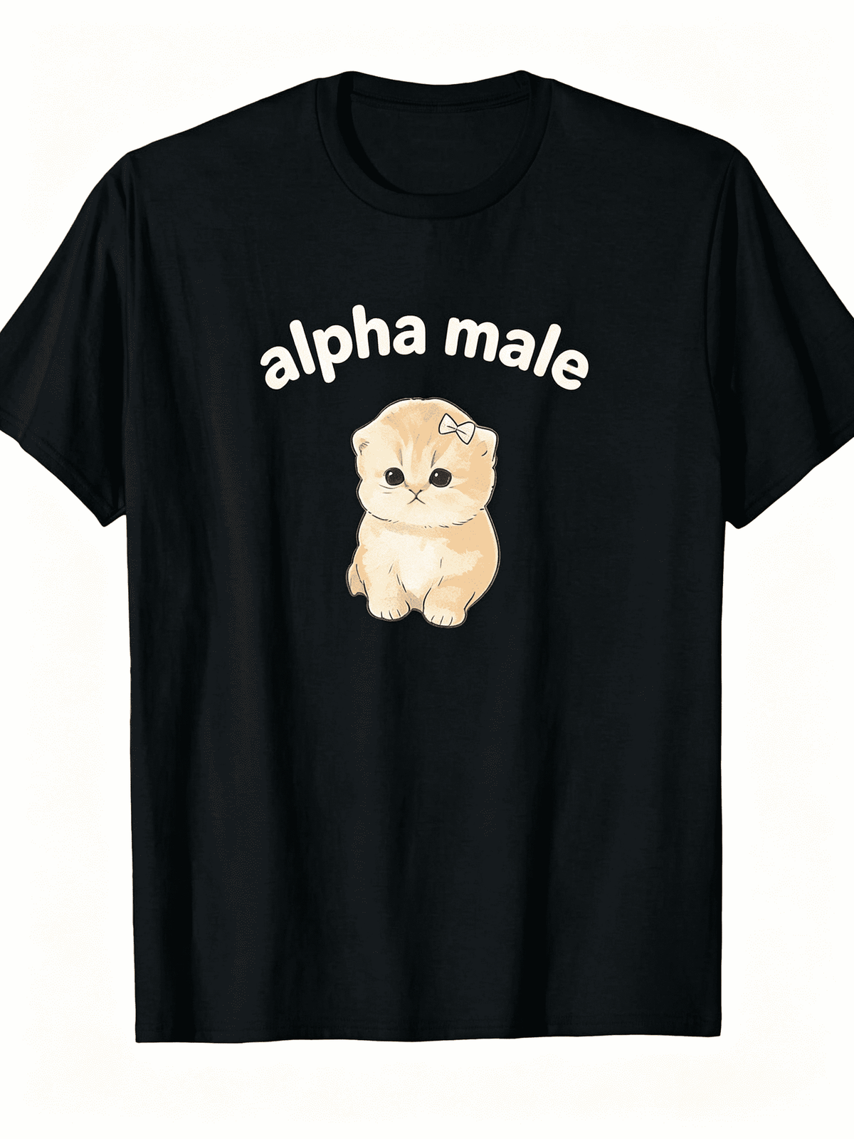 Alpha Male Kitten Ironic Cat Funny T-Shirt | Crew Neck Tee product image 1