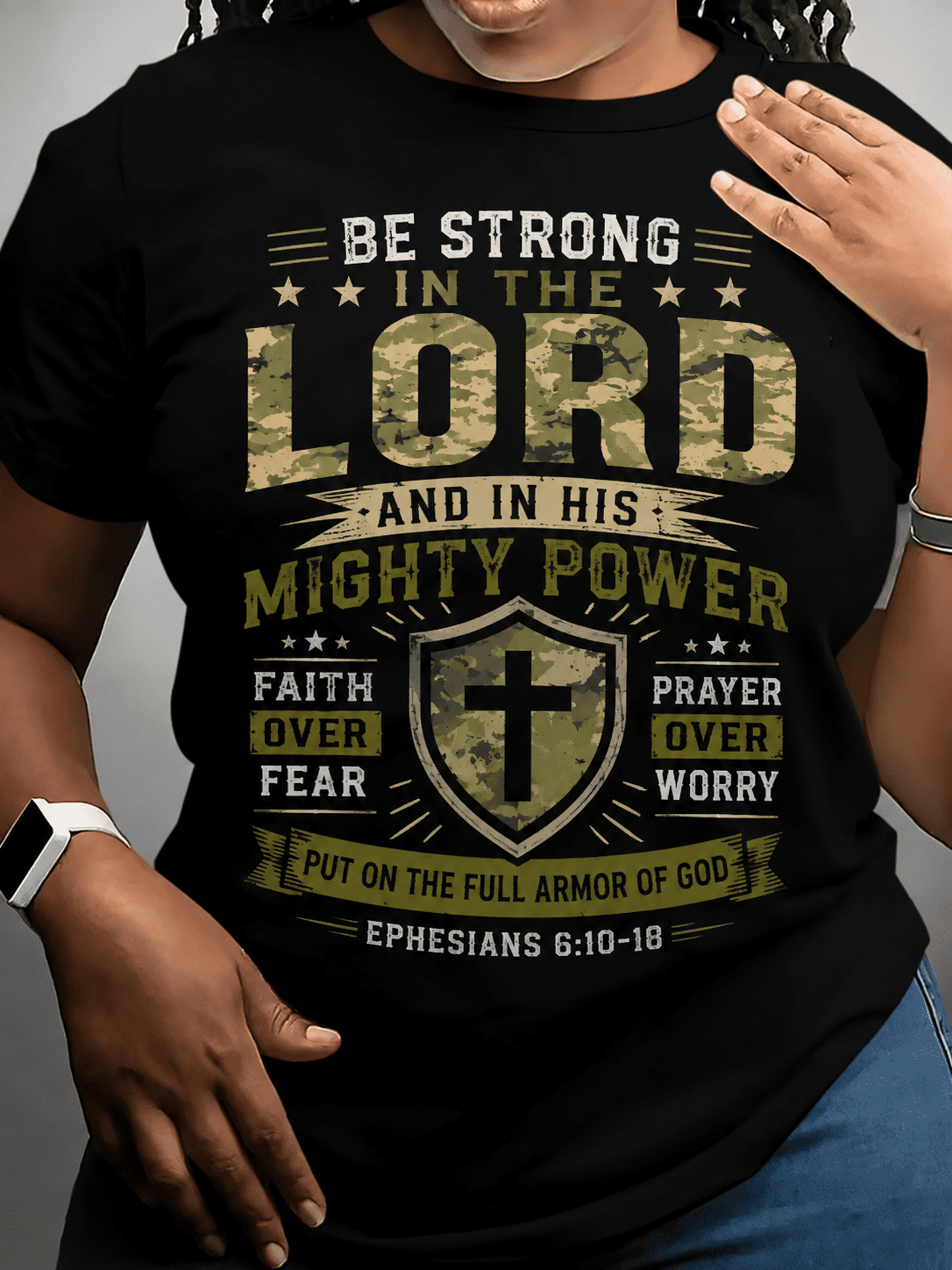 Be Strong in the Lord Christian Graphic T-Shirt for Women product image 1