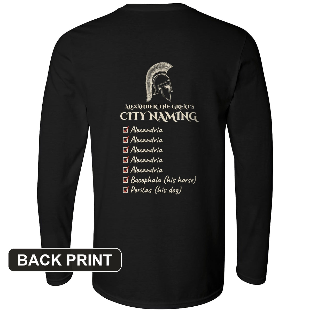 Alexander City Naming Back Print Long Sleeve T-Shirt product image 2