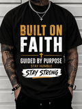 Built on Faith Men's Christian Graphic T-Shirt, Guided by product image 1