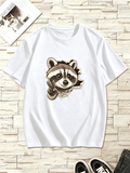 Cartoon Raccoon Showing Victory Hand Tshirt, Funny Breakout product image 1