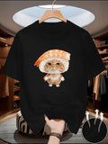 Cat Lover Gift Tee Cute Sushi Orange Kitten with Shrimp product image 1