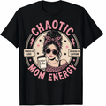 Chaotic Mom Energy Graphic T-Shirt for Women, Funny Coffee product image 1