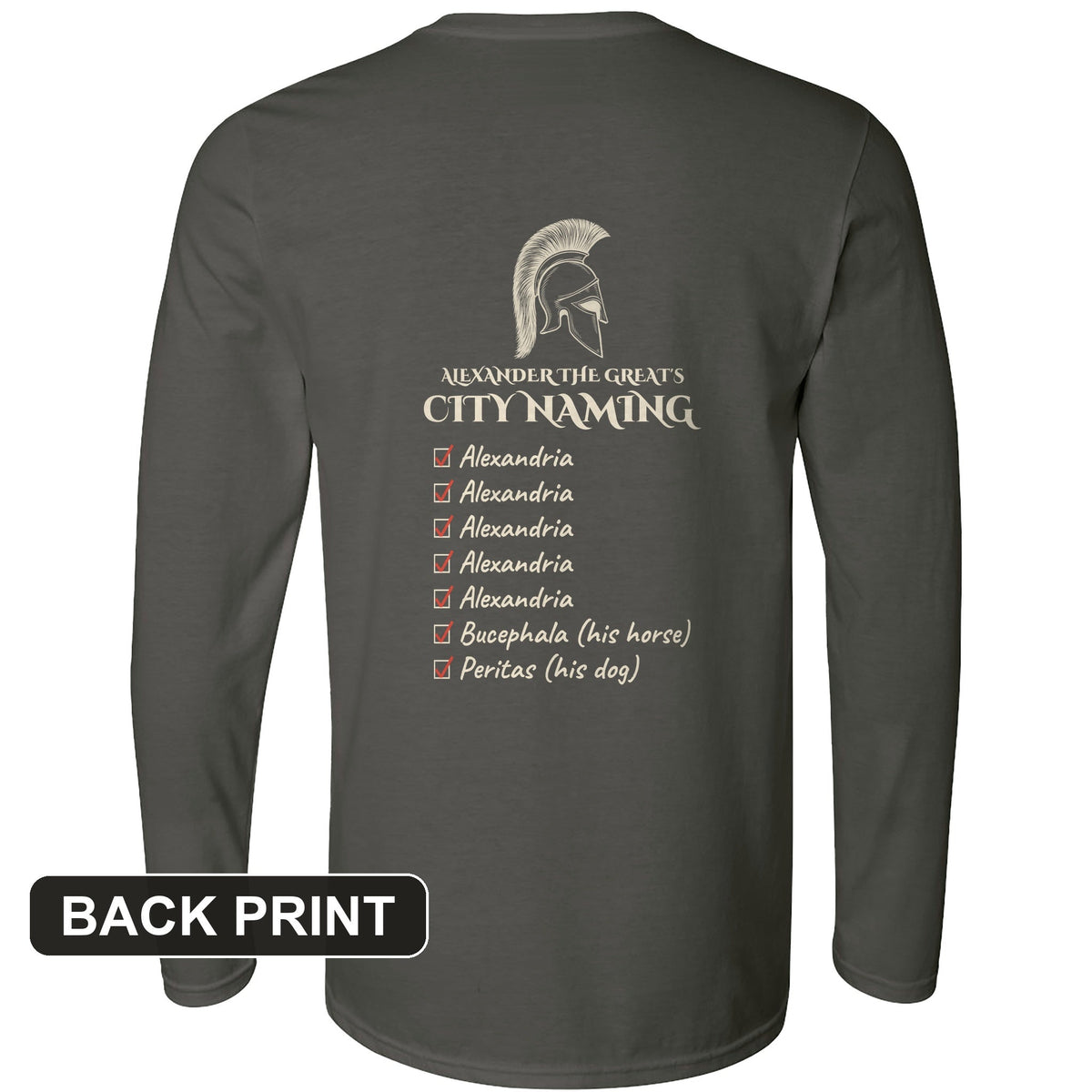 Alexander City Naming Back Print Long Sleeve T-Shirt product image 1
