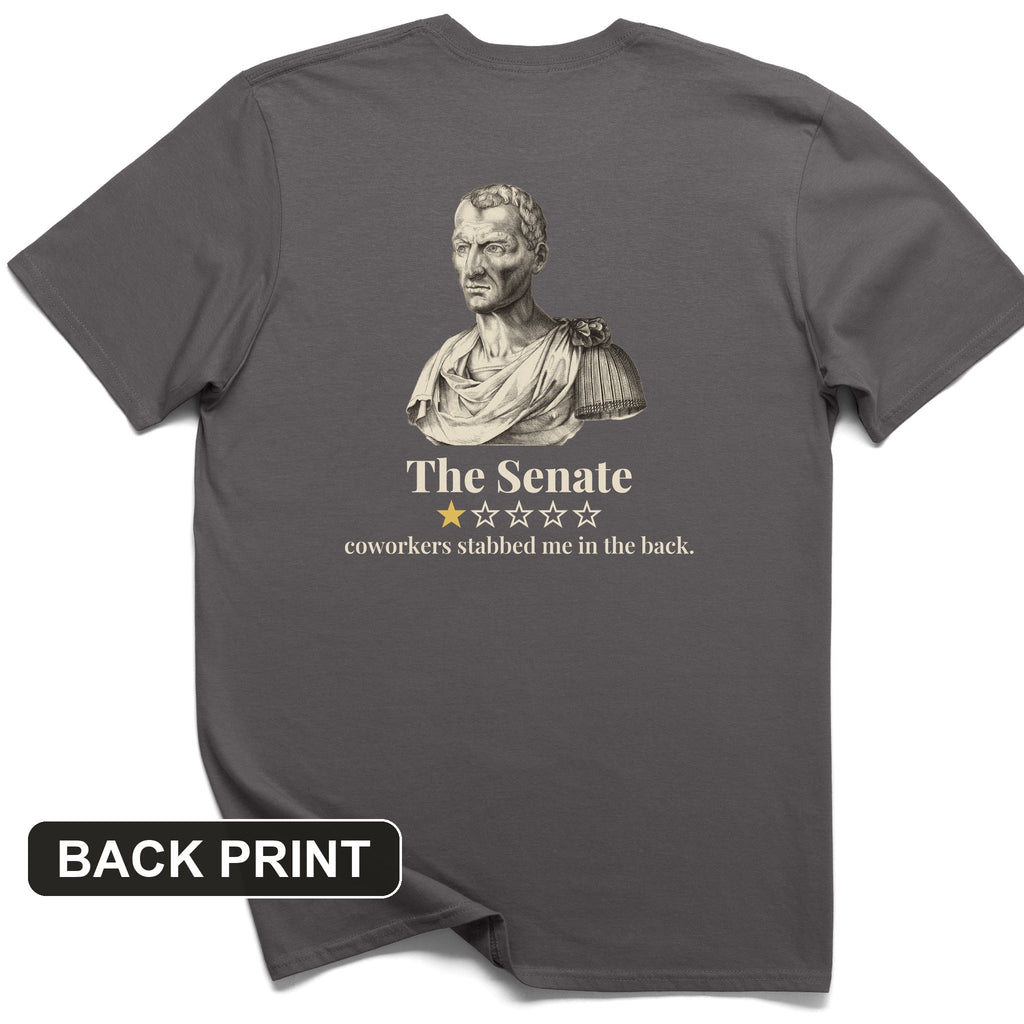 Caesar Senate Review Back Print T-Shirt product image 1