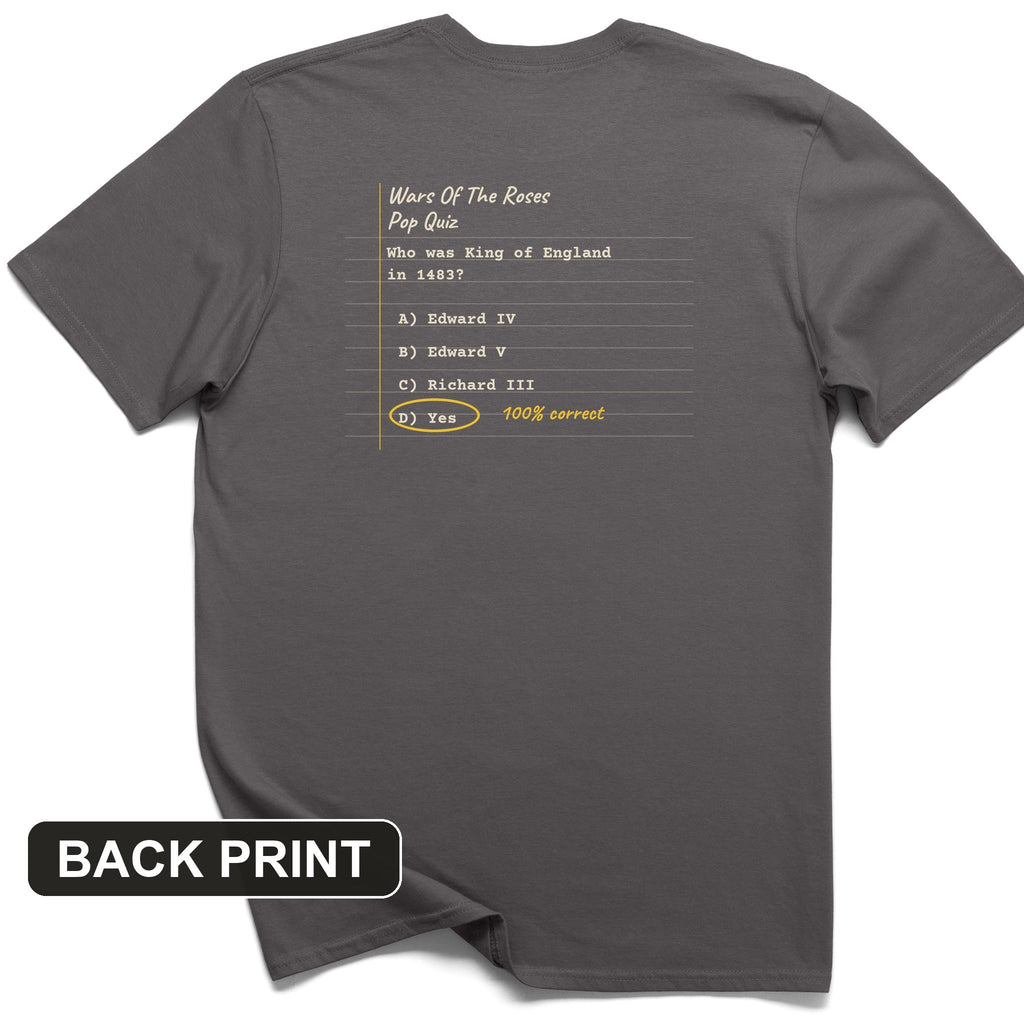 Wars Of The Roses Pop Quiz Back Print T-Shirt product image 3