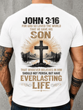 Christian Jesus T-Shirt for Men John 3:16 Bible Verse Cross product image 1