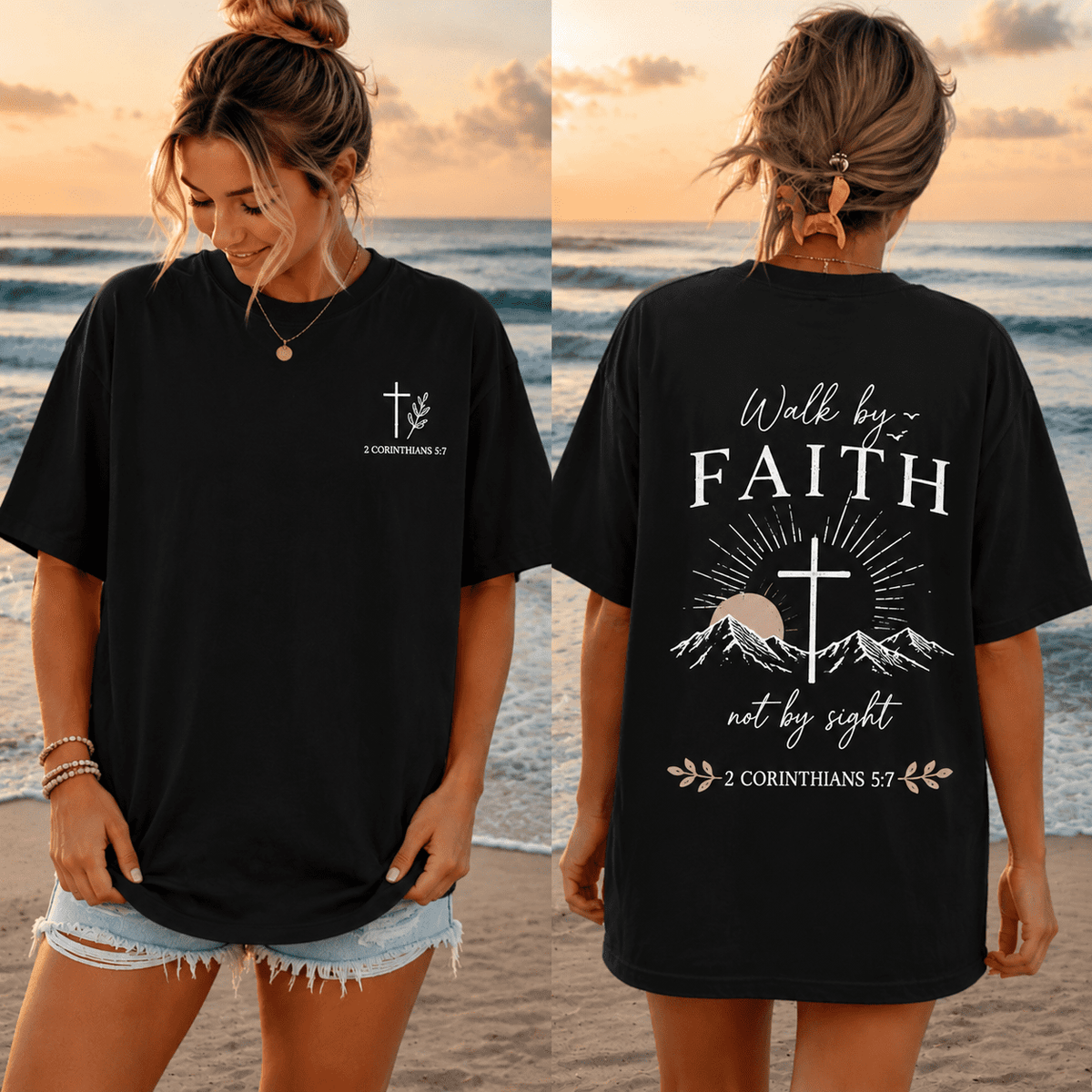 Christian Oversized T-Shirt for Women – Faith Over Fear product image 1