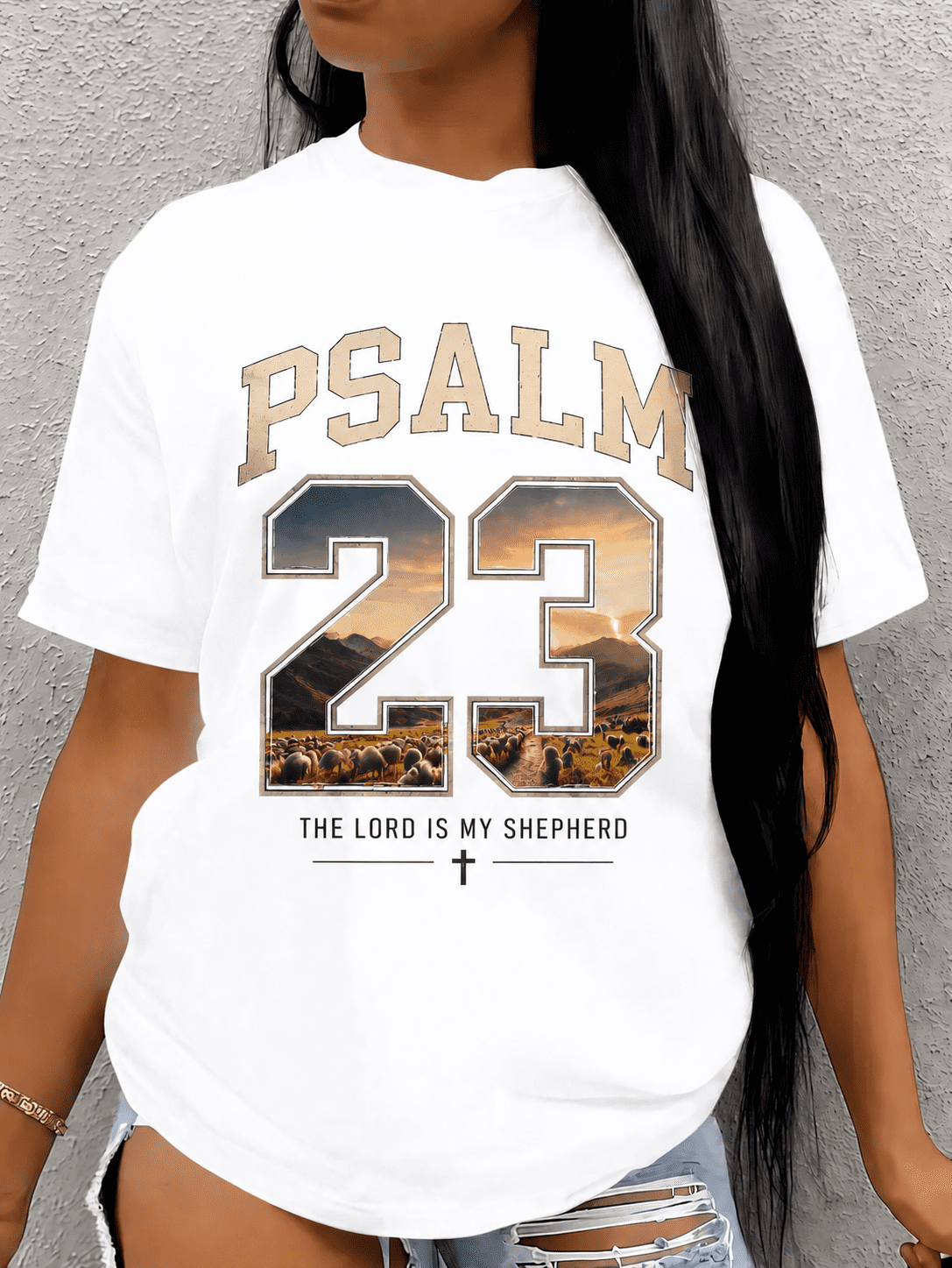 Christian Psalm 23 T-Shirt for Women Men – “The Lord Is My product image 1