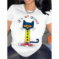 Cute Cat Graphic T-Shirt for Women, It's All Good Positive product image 1