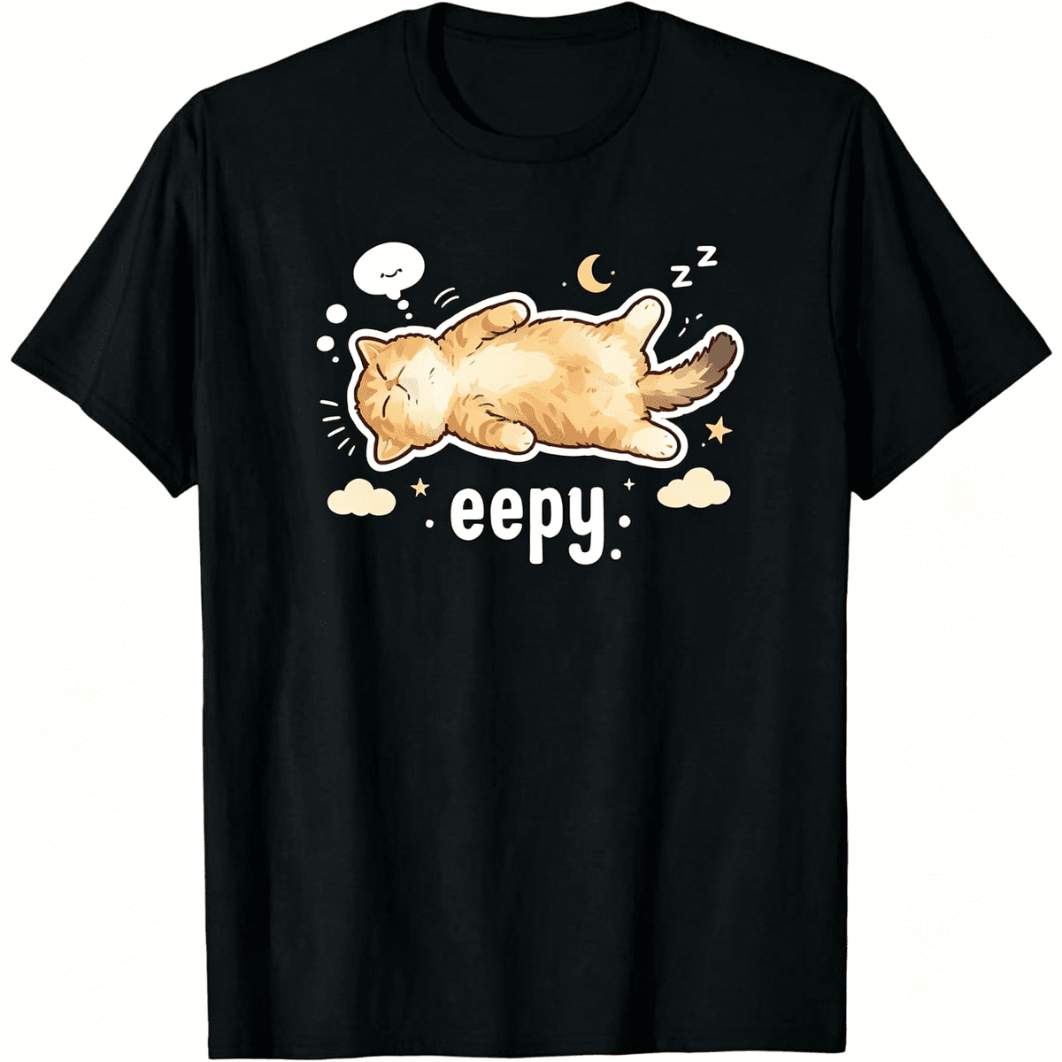 Cute Sleepy Cat Graphic T Shirt for Men Women, Kawaii product image 1