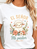 El Señor Es Mi Pastor Salmo 23:1 Cute Floral Lamb Graphic product image 1