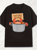 Funny Cartoon Crab Cooking Pot Graphic Short Sleeve product image 1