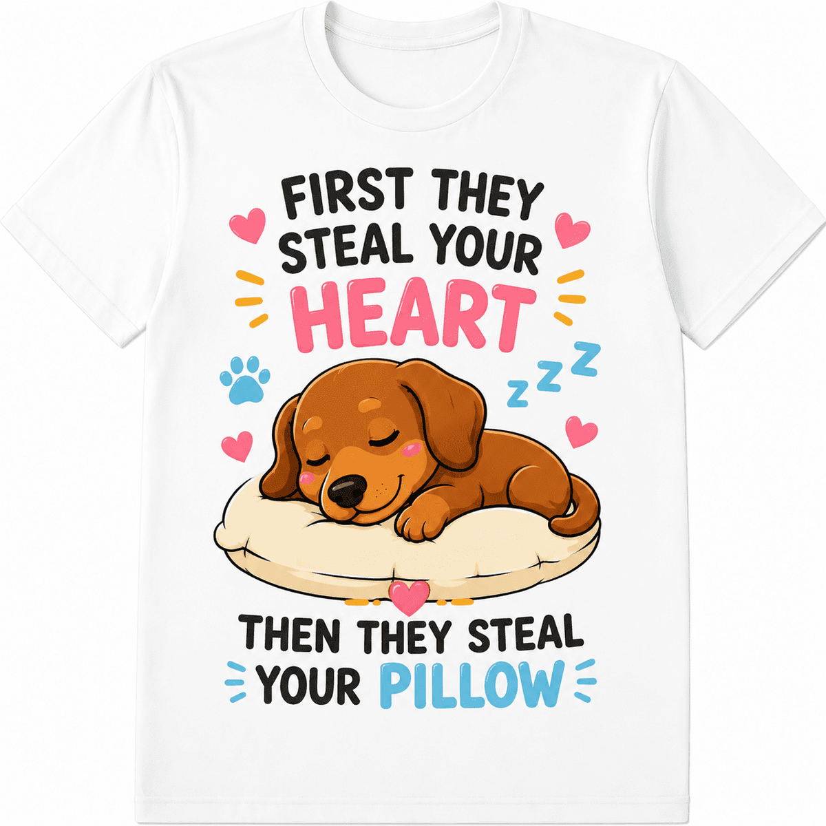 Funny Dog Graphic T-Shirt for Men Women, First They Steal product image 1