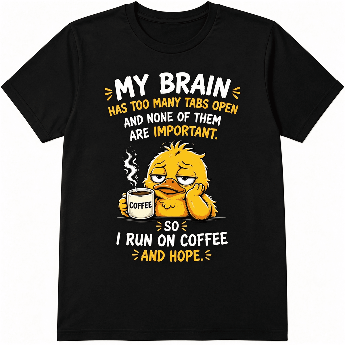 Funny Duck Coffee T-Shirt for Men Women, Cute Meme Graphic product image 1