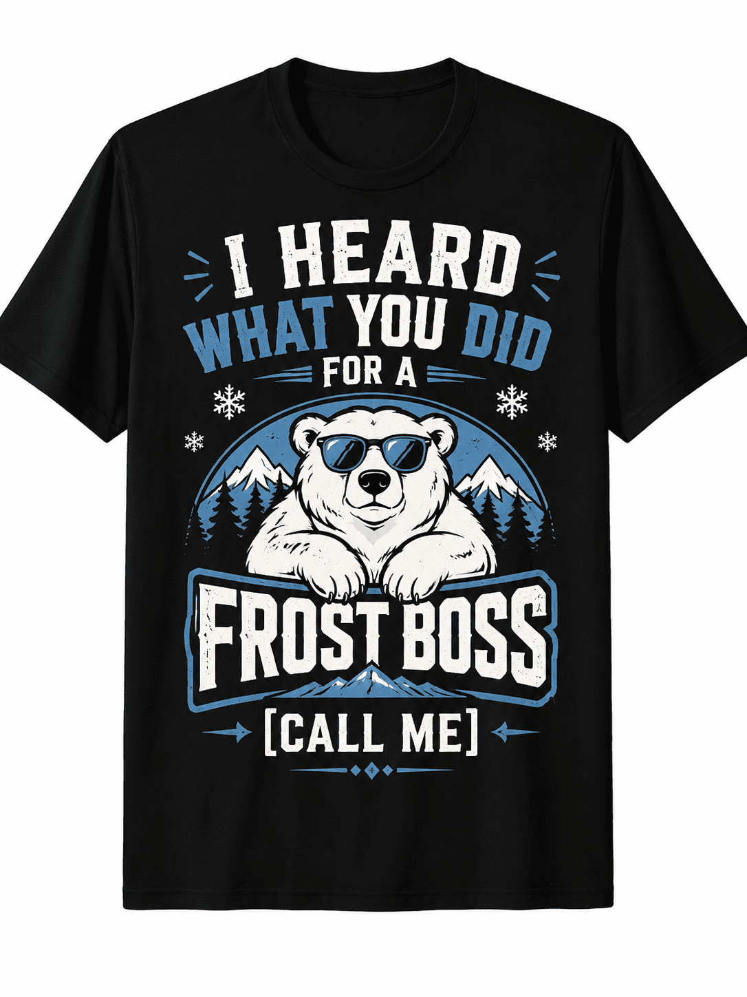 Funny Polar Bear Graphic T-Shirt for Men Women, Frost Boss product image 1
