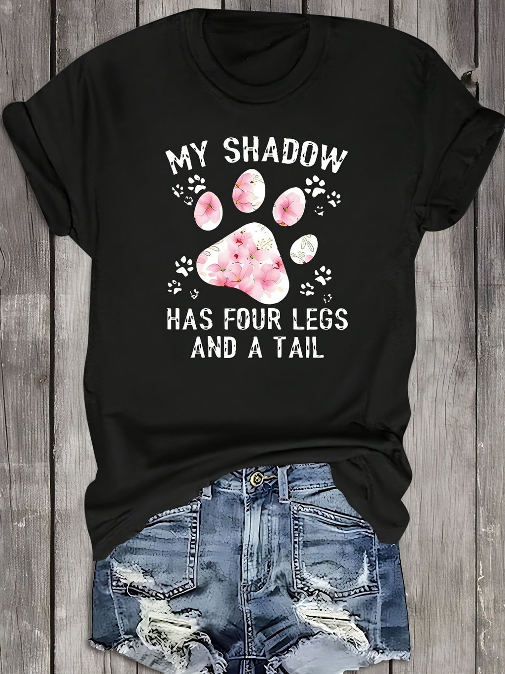 Funny My Shadow Has Four Legs and A Tail Pet Lover Graphic product image 1