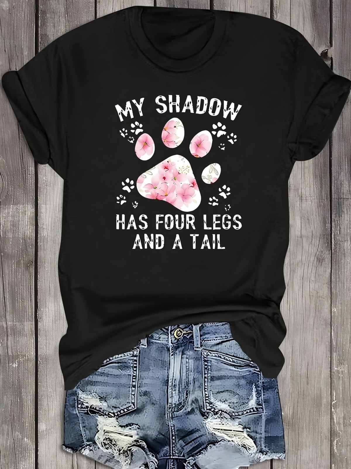 Funny My Shadow Has Four Legs and A Tail Pet Lover Graphic product image 1