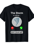 Funny Tornado Chaser T-Shirt with Warning Graphic - Crew product image 1